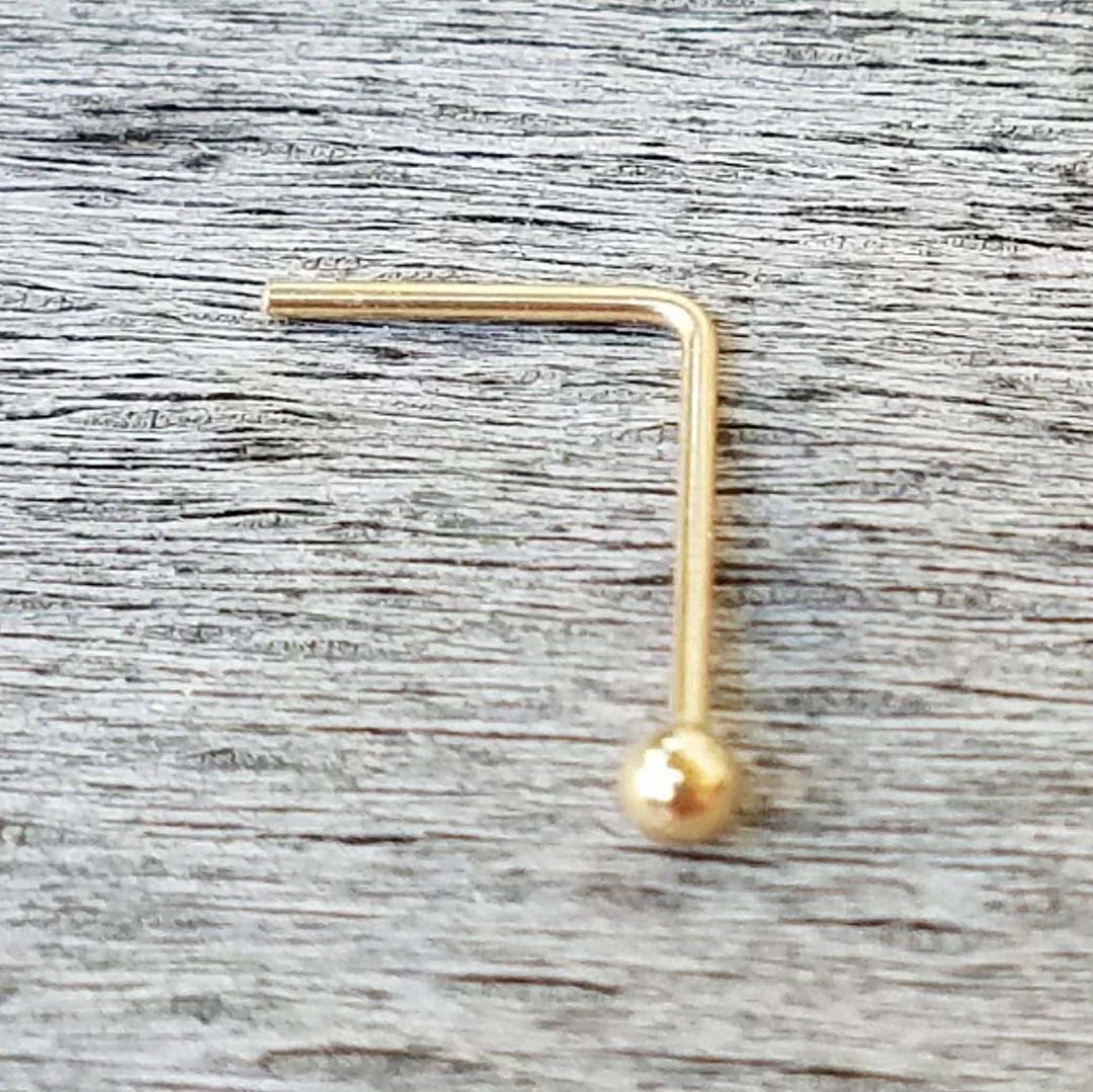 Tinynosestud 14k Gold Filled Ball Nose Stud 24 Gauge Nose Etsy