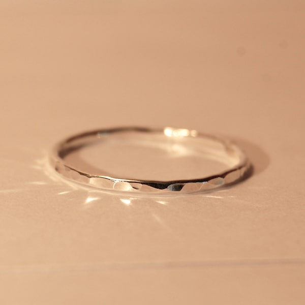 Silver stacking ring - Thin silver ring 16g - Silver Thumb ring - Thin silver band - Color will not peel off or fade