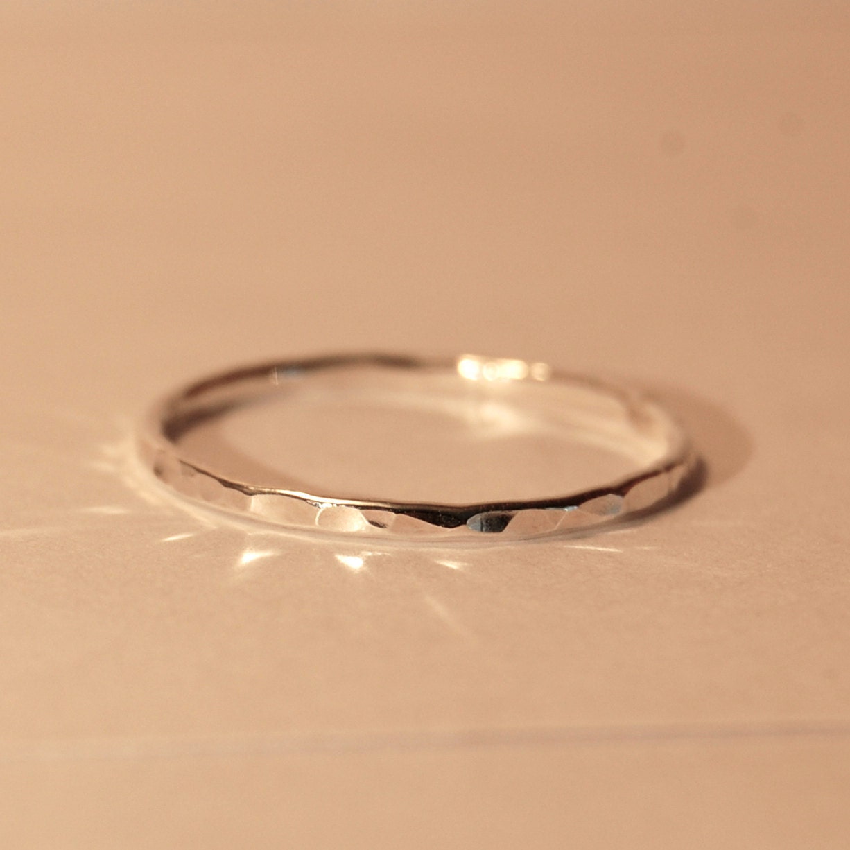 Silver Stacking Ring Thin Silver Ring 16g Silver Thumb Etsy