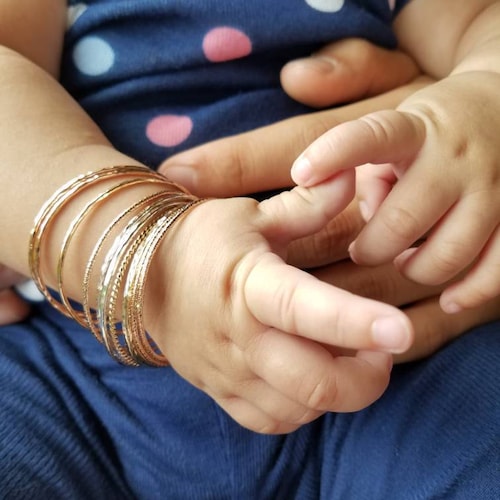 Crawler Bangle Bracelet 2 Baby Bracelets Gold Baby Etsy