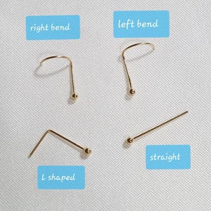 Tiny 14k real yellow gold ball nose stud - Screw in Nose Stud - Nostril stud - 1.5 mm ball - Nose Stud - 24 gauge real solid 14k gold- stud