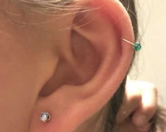 Orecchino a cerchio per cartilagine in oro 14 carati, piercing Endless Helix fatto a mano