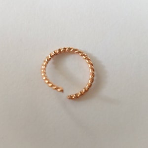 Twisted Wire Cartilage Piercing Jewelry - 14k Rose Gold Filled Tragus Piercing Hoops - 18g snug piercing - handmade to your size
