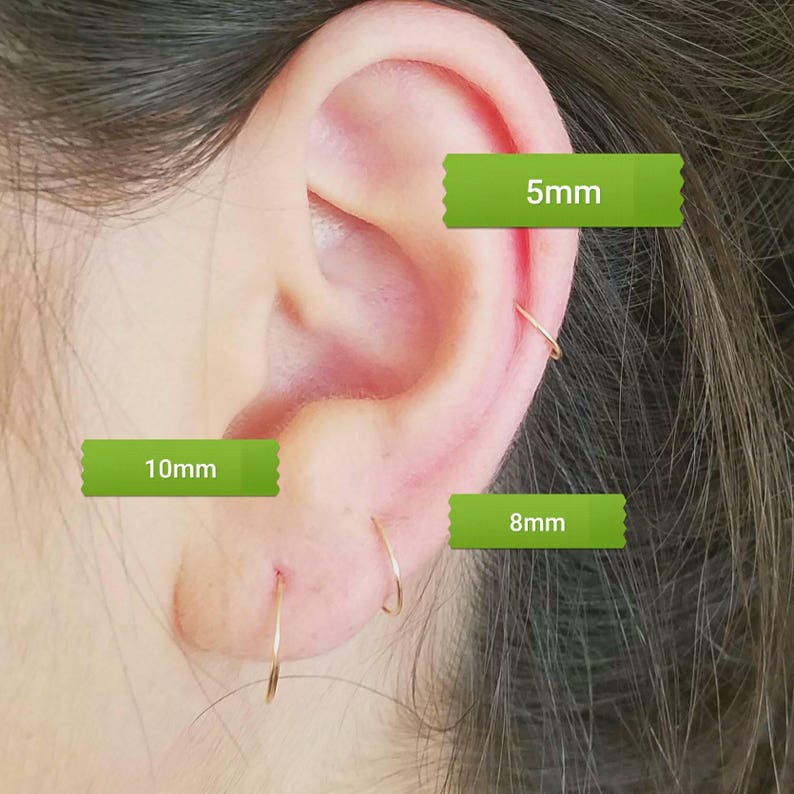 21 Gauge Nose Hoop or Cartilage Hoop Typical Gauge Size of Etsy