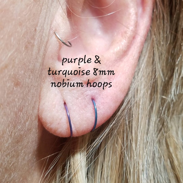 Hypoallergenic niobium hoops