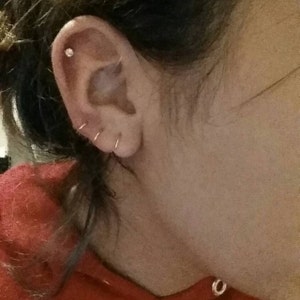 22gauge Cartilage Hoop Earrings in sterling silver, Minimalist Mini Cartilage/catchless/tragus/helix/hex, Helix Piercing Hoops, Ear Hugging