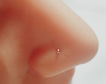 BOGO – 14K Rose Gold Filled 1mm Ball Nose Stud | 22 Gauge | Minimalist Nose Piercing Jewelry | Buy 2, Get 1 Free Hoop