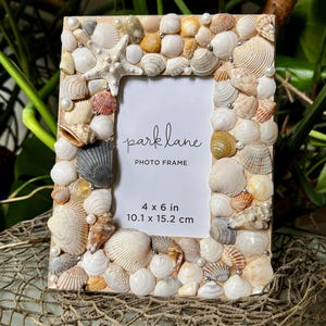 Seashell Picture Frame: Handmade Coastal Beach Photo Display