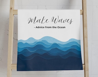 Make Waves hand towel | Ocean waves, coastal bathroom decor