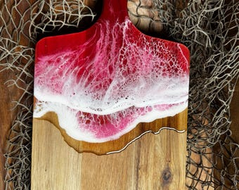 Resin Beach Wave Charcuterie Board: Handmade Beach Decor