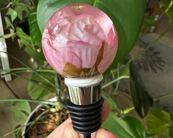 Flower Bottle Stopper, Bottle stopper, Wine bottle stopper, Flower wine stopper, wine topper, Wine lover gift, Gift for Holiday