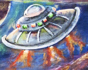 円形抽象画 UFO 宇宙 UFO 宇宙船 空飛ぶ円盤 エイリアン スーパームーン 三日月 雲 星 宇宙