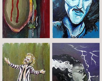 Made to Order Custom Commission fan art sfa small 5" x 7" acrylic painting sci fi fantasy horror cult classic books tv movie game character