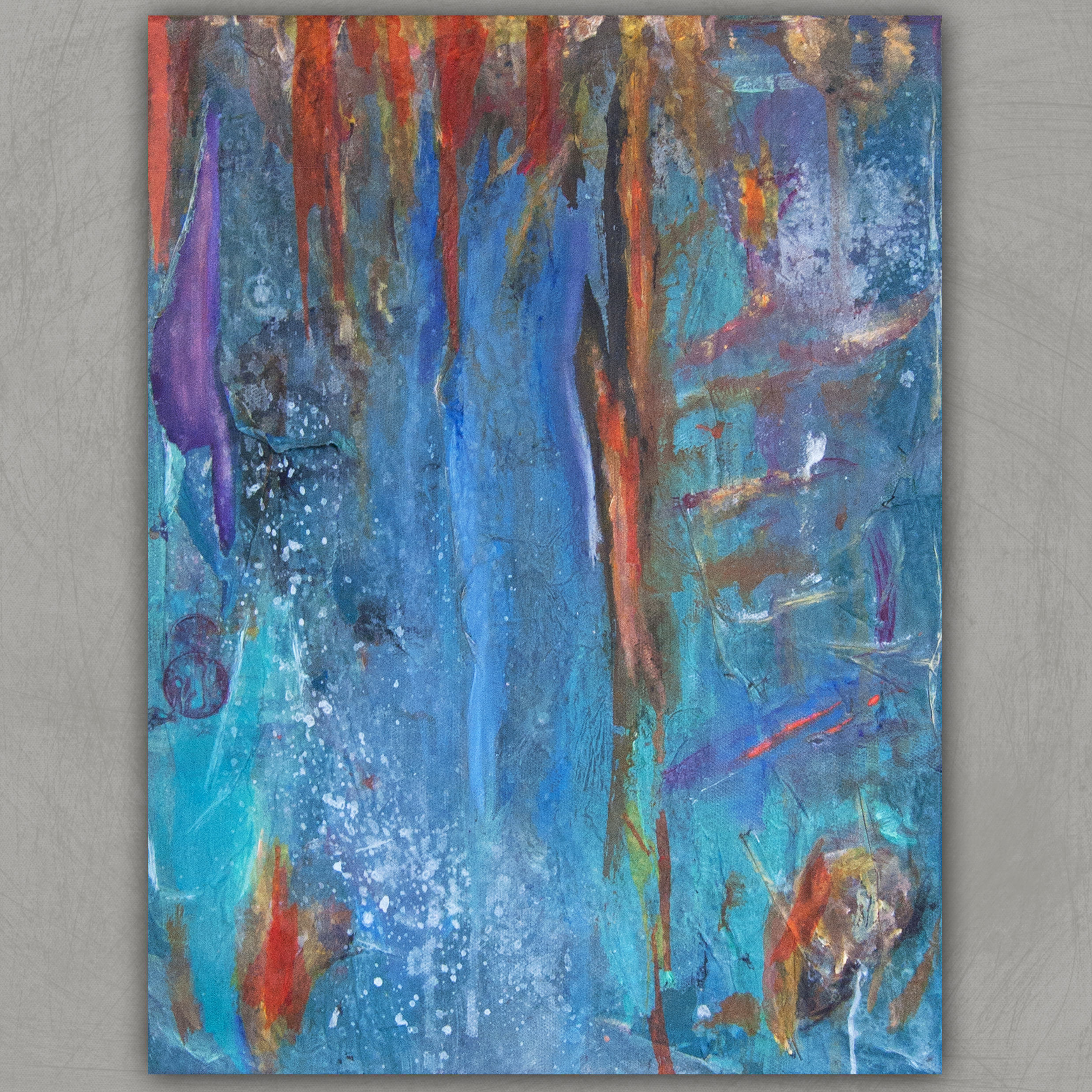 Original mixed media textured abstract painting by Nalan Laluk Agua