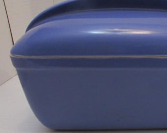 WESTINGHOUSE BLUE CASSEROLE Hall Ovenware Delphinium Blue Loaf Pan with Lid