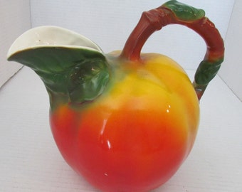 DITMAR URBACH PITCHER Apple Peach Made in Czechoslovakia Vibrant Colors 2 L