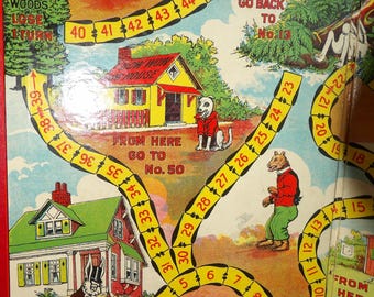 UNCLE WIGGILY GAMEBOARD Vintage Board Only Colorful Mid-Century