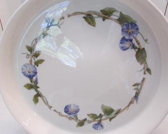 1994 WEDGWOOD BLUE DELPHI Tray Platter Bowl Morning Glories Dish with Sides Nice!