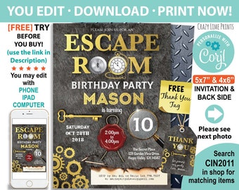 Escape Room Invite Etsy
