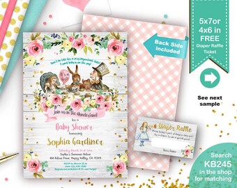 Alice in wonderland baby shower invitation | Etsy Alice in wonderland baby shower invitation | Etsy