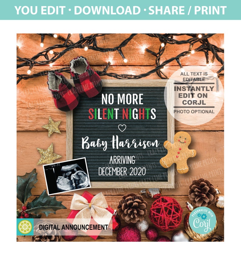 Social Media Pregnancy Announcement. EDITABLE Template. Etsy