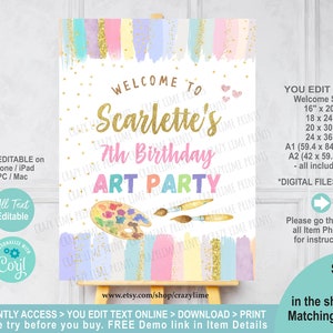 Art Party Birthday Banner, Paint Party Decor, Art Birthday Party, Painting  Party Decorations, Painting Party Banner, Art Party Decorations 