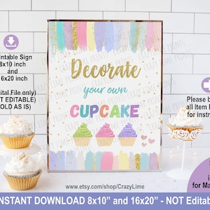 Pastel Girl Art Party Tischschild. Malerei Kunst Jamming Geburtstagsparty. Dekoriere dein eigenes Cupcake Zeichen. Kid Instant Download Printable K011