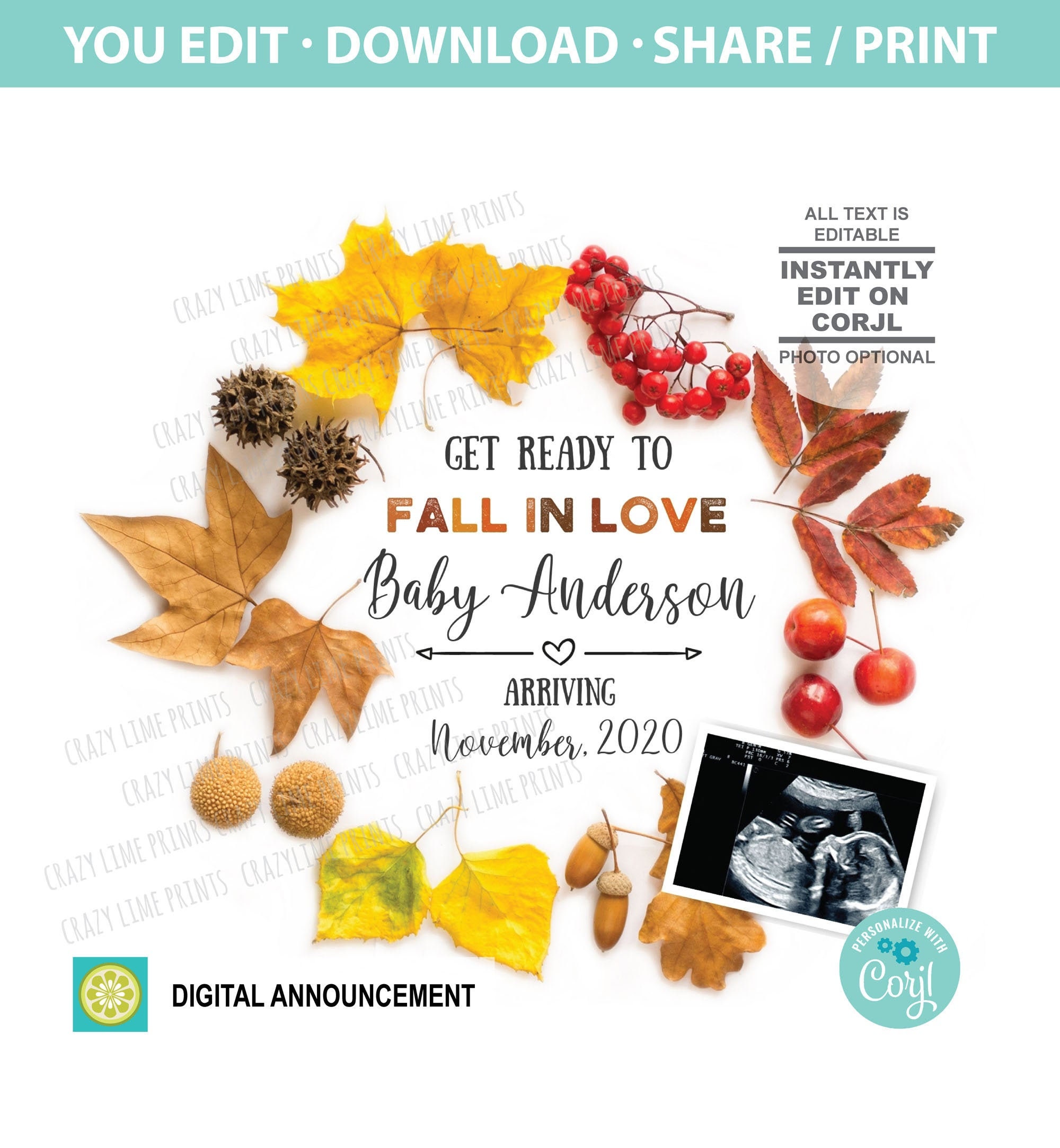 fall-editable-pregnancy-announcement-template-instagram-ig-etsy
