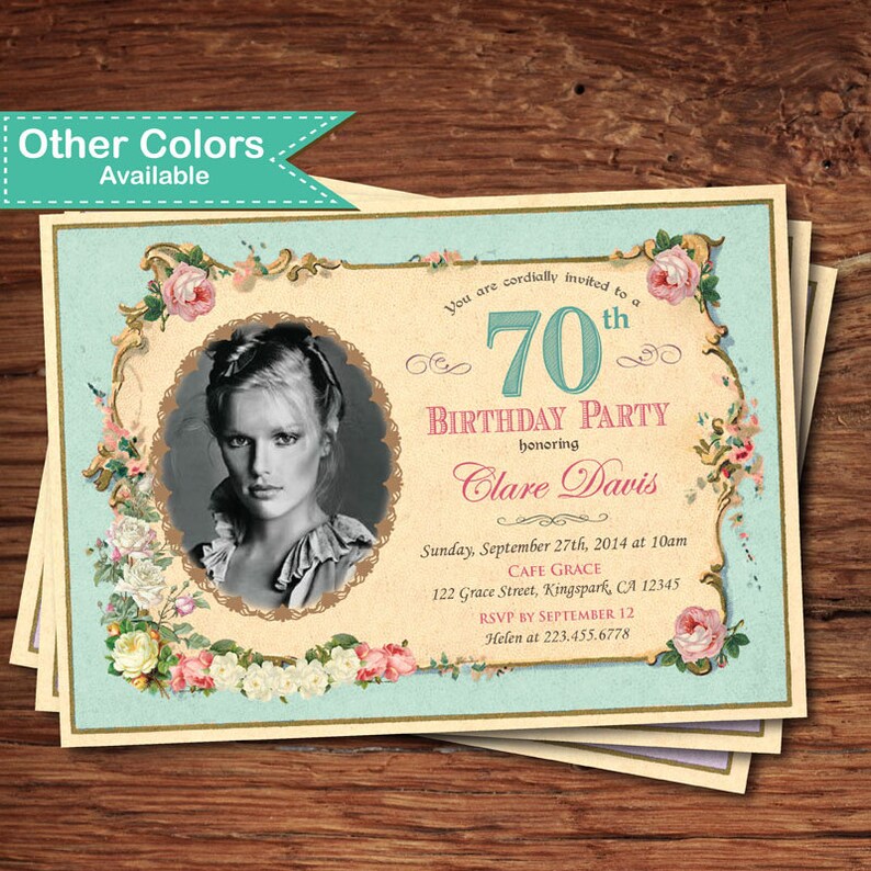 Elegant 80th birthday invitation. Woman lady shabby chic pink | Etsy