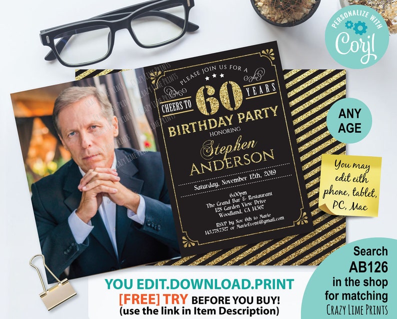 60th birthday party invitations free downloadable templates 60th birthday party invitations free downloadable templates