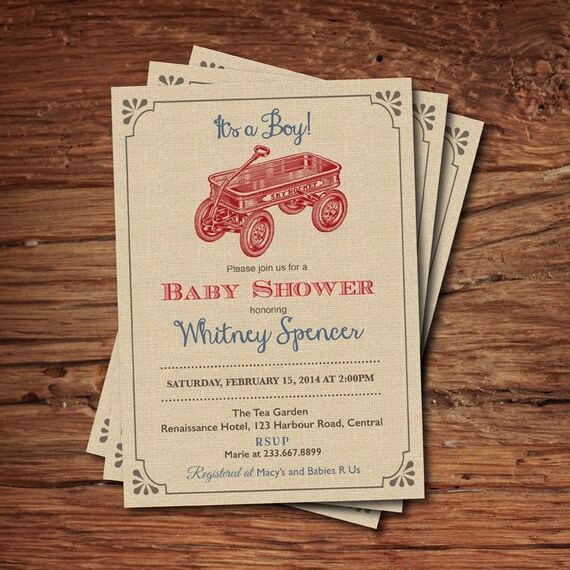 retro baby shower invitations