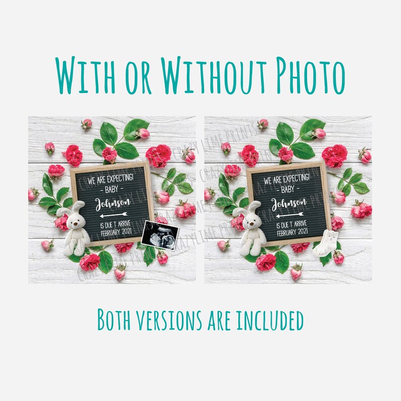 Download Rose Letter Board Pregnancy Announcement. Social Media | Etsy