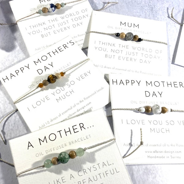 Mothers Day Bracelet - Mum Bracelet - Crystal Bracelet - Mothers Day Gift - Oil Diffuser Bracelet - Mum Present - Mother Birthday Gift