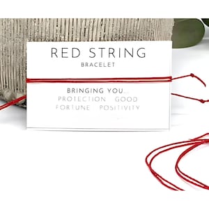 Red String Bracelet: Crystal Protection Anklet, Adjustable Friendship Jewelry