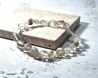 Rutilated Quartz Gemstone Bracelet | Handmade in the UK
