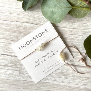 Natural Moonstone Bracelet: Macrame Friendship Bracelet