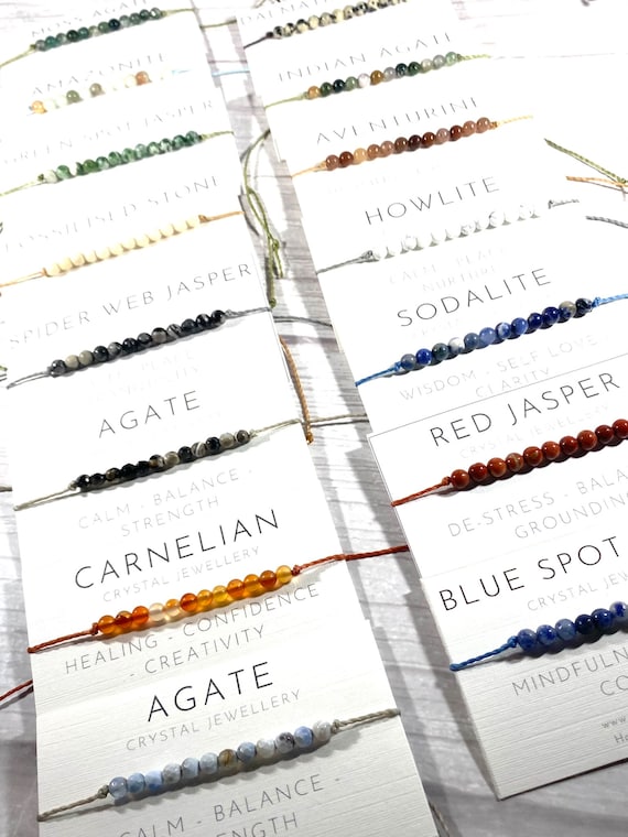 Beaded Crystal Anklet: Carnelian, Jasper, Agate, Aventurine
