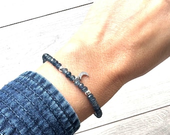 Silver Moon Charm Dainty Bracelet