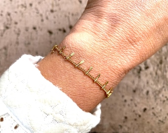 Gold Dainty Bracelet or Anklet: Hypoallergenic Waterproof Jewelry