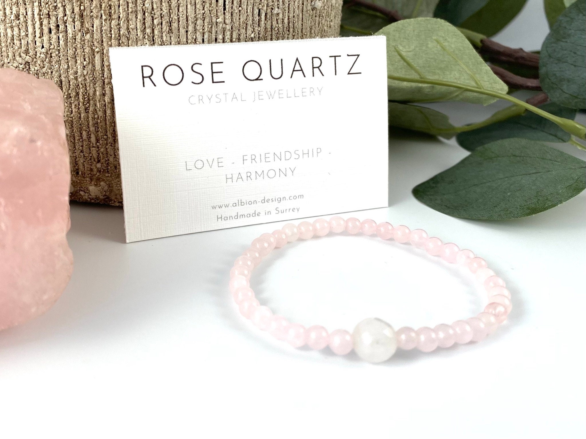 Bracciale In Quarzo Rosa Per Cristalloterapia &ndash; Pietre Naturali, Unisex