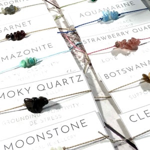 Crystal Bracelet - Crystal Anklet - Dainty Bracelet - Friendship Crystal Bracelet - String Bracelet - Gift Card Bracelet - Real Crystal