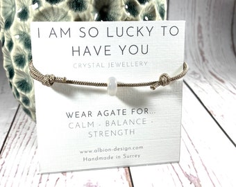 So Lucky To Have You Crystal Bracelet - Crystal Friendship Bracelet - Gift for Best Friend - Thank You Gift