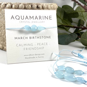 Handmade Aquamarine Bracelet: Raw Crystal March Birthstone Jewelry