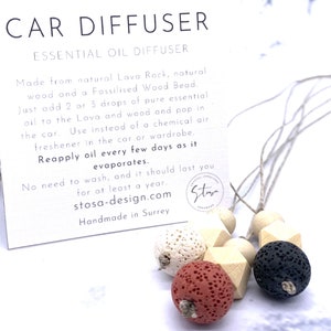 Lava Rock Car-aromatherapiediffusorset: etherische oliediffusor
