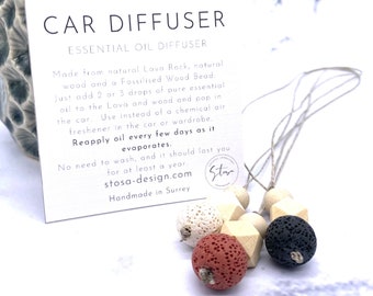 Lava Rock Car Aromaterapidiffusor Set: Eterisk oljediffusor