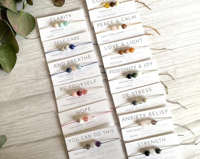Crystal Bracelet - Real Crystal Jewellery - String Crystal Bracelet - Energy Bracelet - Anxiety Bracelet - Healing Bracelet - Crystal Anklet