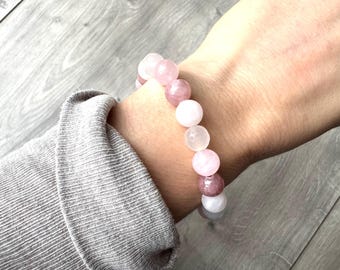 ピンクジルコン 8mmブレスレット 送料無料 希少な単色！次回入荷未定 