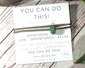 Exam Good Luck Crystal Bracelet - Good Luck Bracelet - Exam Good Luck Gift - Endurance Bracelet - Crystals for Good Luck - Good Luck Gift