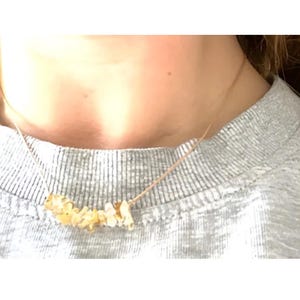 Dainty Crystal Necklace: Natural Gemstone Beaded Cord Necklace