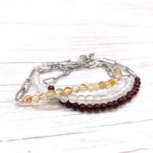 21. Geburtstag Armband mit natürlichen Kristallen - 21 Perlen für 21 Jahre - Set mit einer Büroklammer Kette